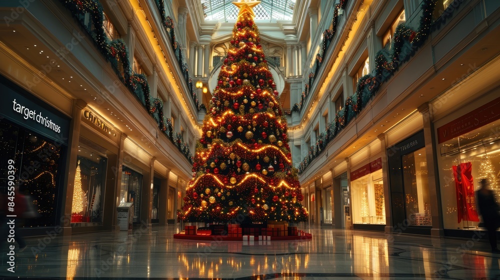Festive Glow: Mall Christmas Tree Magic