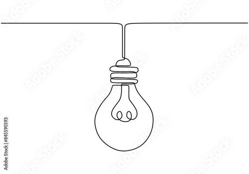 Light bulb continuous line drawing. Business, idea and creativity concept vector illustration. © berkahlineart
