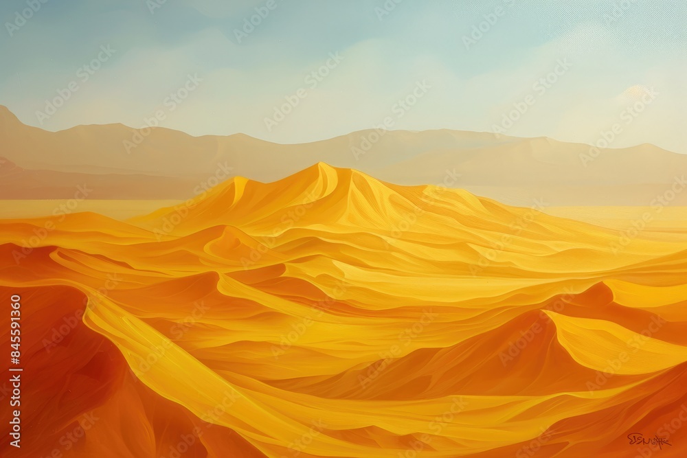 Fototapeta premium Dazzling Dunes: Capturing the Golden Desert Glow