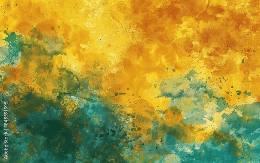 Fototapeta premium Abstract Artistic Splashes of Yellow and Blue