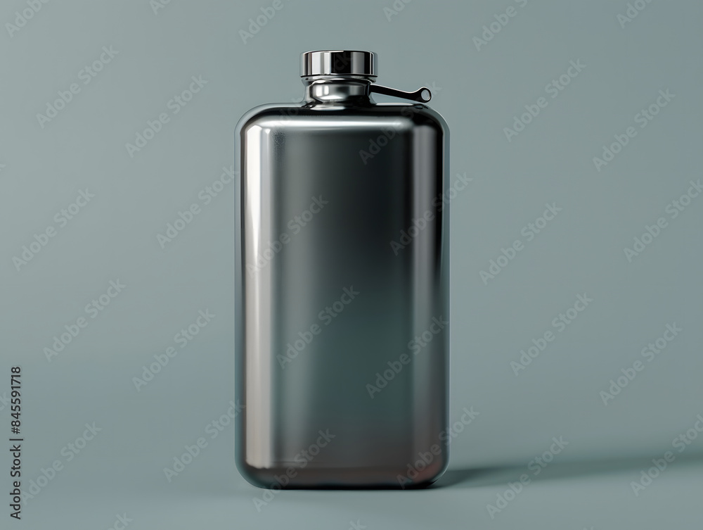 Blank metal flask bottle mockup Blank metal flask bottle mockup