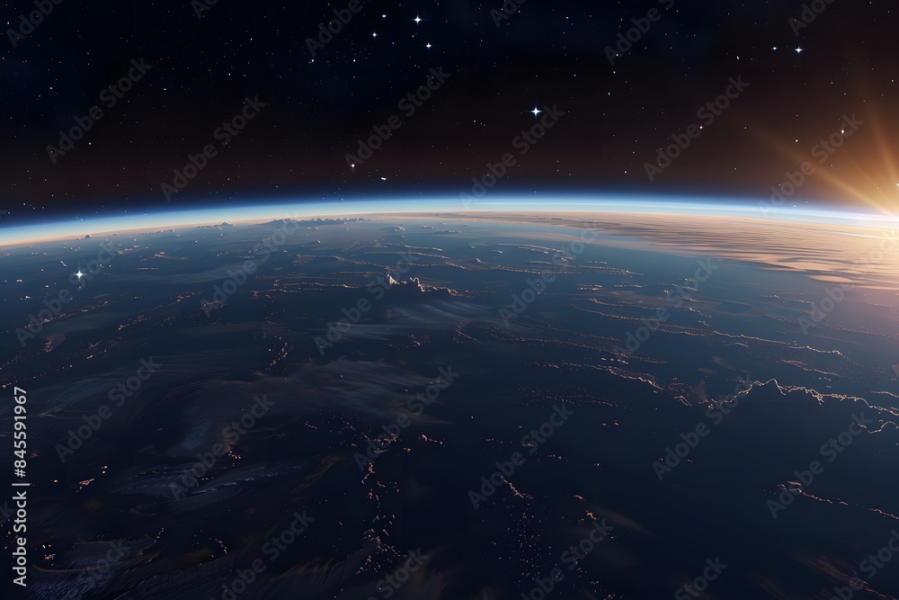 Obraz premium Earth's Luminosity: Illuminating the Universe. earth from space with shining background