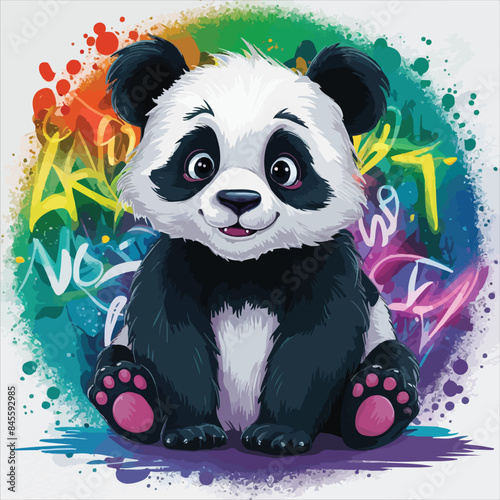 cartoon style cute panda vector image
