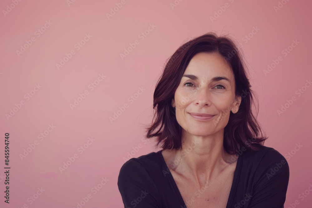 Fototapeta premium A close up portrait of a woman with a subtle smile