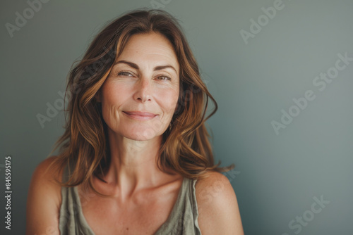 A close up portrait of a woman with a subtle smile