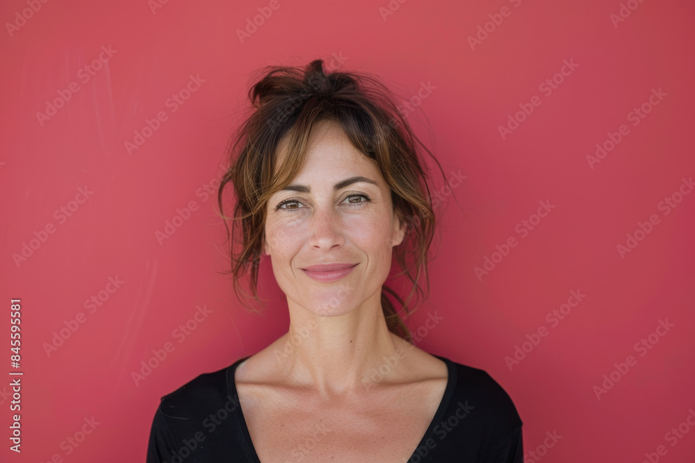 Fototapeta premium A close up portrait of a woman with a subtle smile