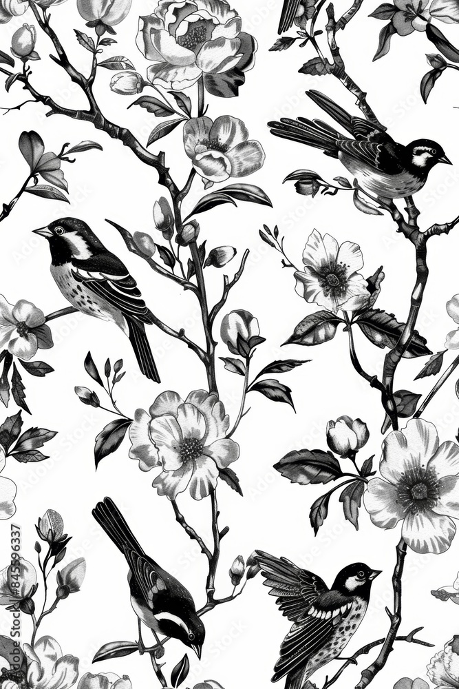 Fototapeta premium A seamless repeating pattern in black and white