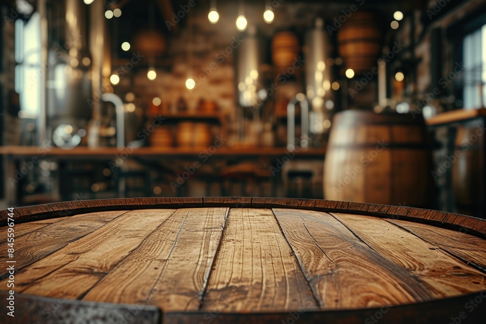 Brewery Essence: Blurred Beer Factory with Barrels Brewery Essence: Blurred Beer Factory with Barrels