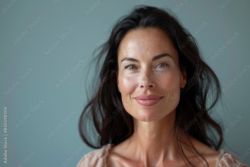 A close up portrait of a woman with a subtle smile
