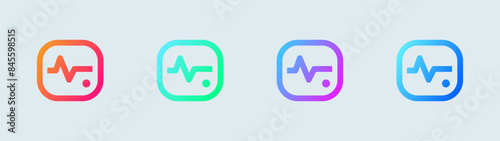 Heart beat line icon in gradient colors. Health signs vector illustration.
