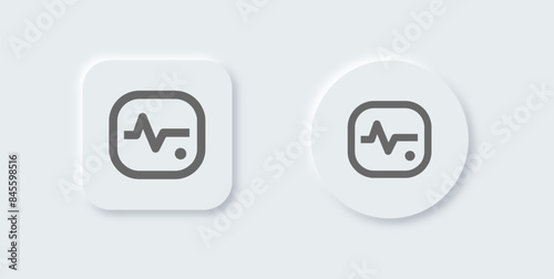 Heart beat line icon in neomorphic design style. Health signs vector illustration.