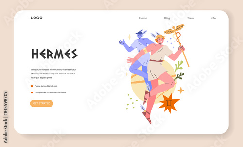 Ancient Greek Gods. Flat Vector Illustration