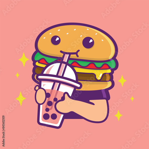 burger drink bubble tea