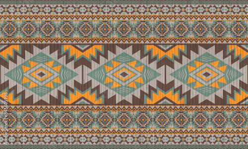 American tribal ethnic native pattern.Traditional Navajo,Aztec,Apache,Southwest and Mexican style fabric pattern.Abstract vector motifs pattern.For fabric,clothing,blanket,carpet,woven,wrap,decoration