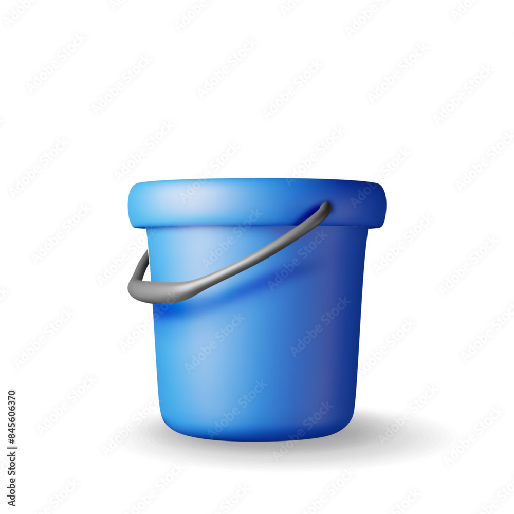 3d empty plastic bucket isolated. Render bucket icon for cleaning and washing. House cleaning equipment. Household accessories. Realistic vector illustration 3d empty plastic bucket isolated. Render bucket icon for cleaning and washing. House cleaning equipment. Household accessories. Realistic vector illustration