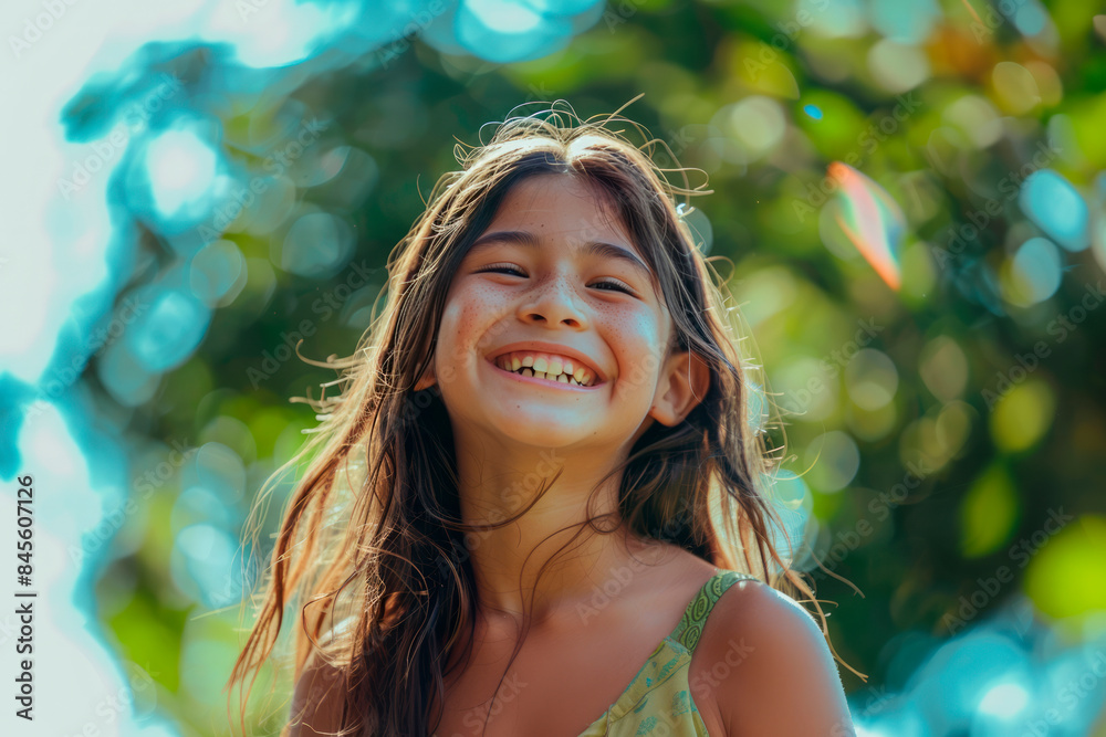 Portrait of latin girl smiling cheerful outdoors on a sunny summer day. Portrait of latin girl smiling cheerful outdoors on a sunny summer day.