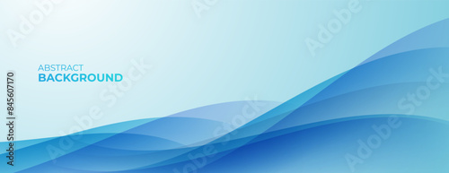 Abstract blue background with overlapping waves