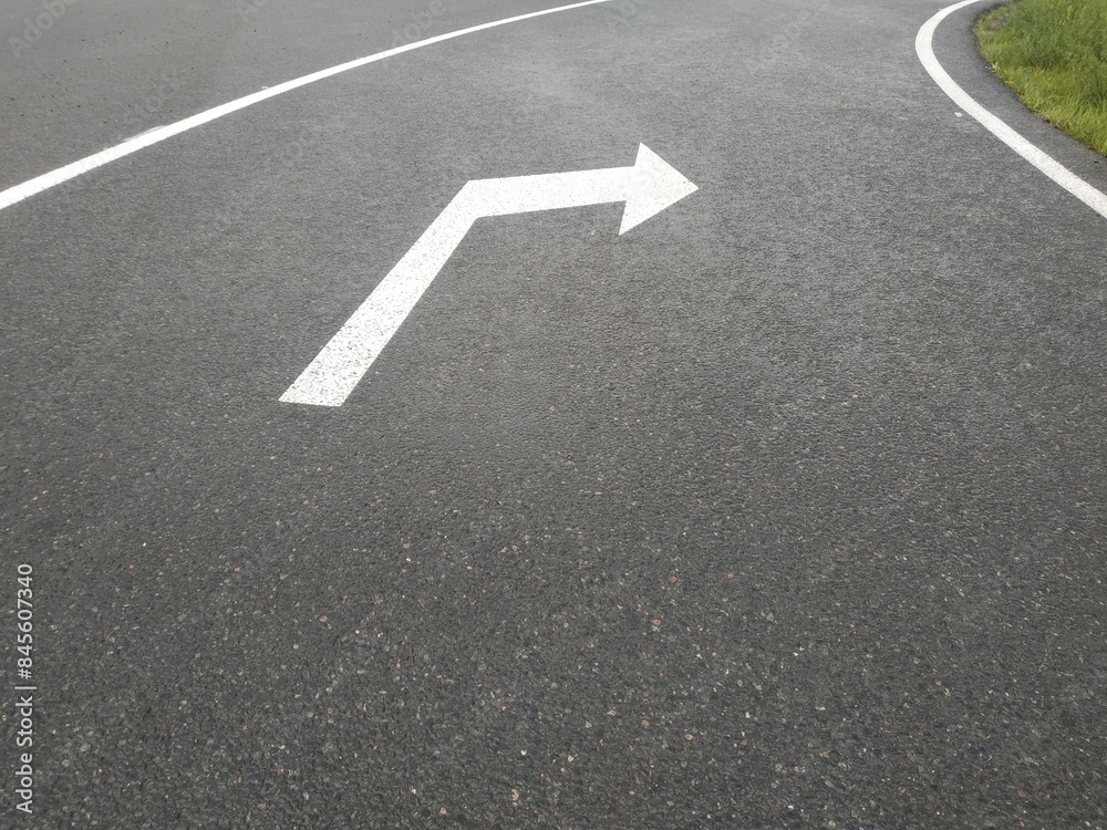 Road markings. White on gray and black. Abstract drawing art Road markings. White on gray and black. Abstract drawing art