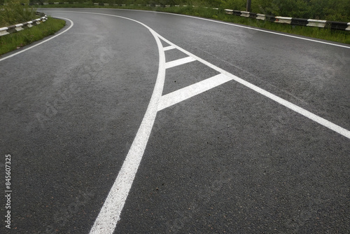 Wallpaper Mural Road markings. White on gray and black. Abstract drawing art Torontodigital.ca