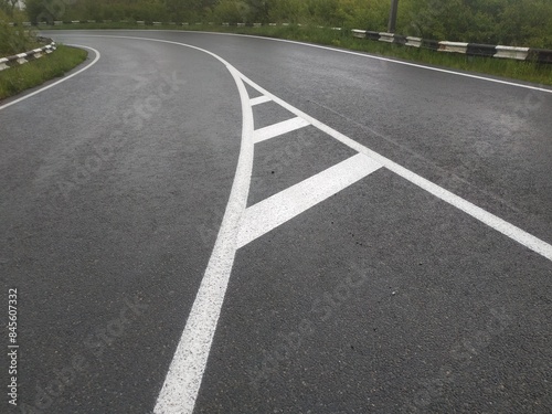 Wallpaper Mural Road markings. White on gray and black. Abstract drawing art Torontodigital.ca
