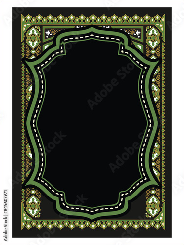 Arabic islamic luxury book cover design with ornament and texture background