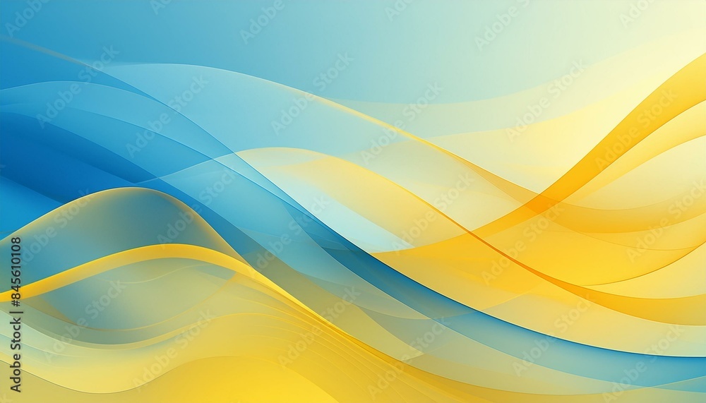 Abstract background with smooth waves in blue and yellow tones. Waved shaped lines transparent shade background. Elegant geometric banner background Abstract background with smooth waves in blue and yellow tones. Waved shaped lines transparent shade background. Elegant geometric banner background