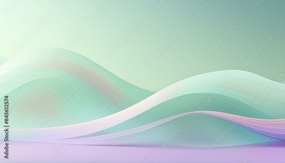 Abstract geometric background with flowing lines and waves. Modern pastel green and purple shiny wavy lines background Abstract geometric background with flowing lines and waves. Modern pastel green and purple shiny wavy lines background