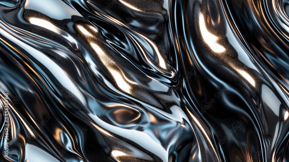 a silver liquid metal texture with mesmerizing waves and a polished surface reminiscent of polished chrome. SEAMLESS PATTERN a silver liquid metal texture with mesmerizing waves and a polished surface reminiscent of polished chrome. SEAMLESS PATTERN