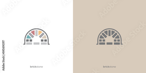 Keystone Logo Design. Luxury Stone Brick with Minimalist Style. 