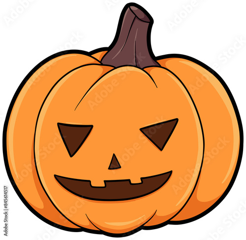 cartoon helloween pumpkin with a big smile clipart