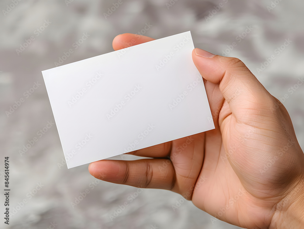 Hand-holding blank business card mockup Hand-holding blank business card mockup