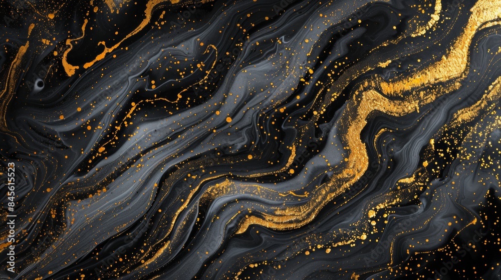 black and gold background featuring white ink-like liquid fluid painted textures, evoking a sense of luxury and sophistication reminiscent of marble stone. black and gold background featuring white ink-like liquid fluid painted textures, evoking a sense of luxury and sophistication reminiscent of marble stone.