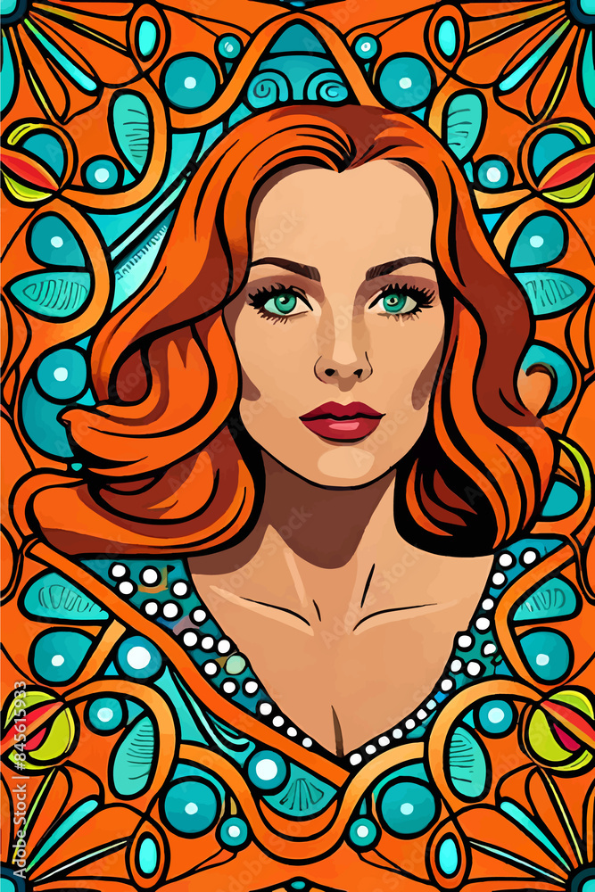 Illustrate a Superwoman in a Retro 1970s Pop Art Style with Feminist Themes, Featuring Strong, Feminine Women, Floral Patterns, Daisies, Hippie, Trippy Psychedelic Elements, and Ornamental Frames Illustrate a Superwoman in a Retro 1970s Pop Art Style with Feminist Themes, Featuring Strong, Feminine Women, Floral Patterns, Daisies, Hippie, Trippy Psychedelic Elements, and Ornamental Frames