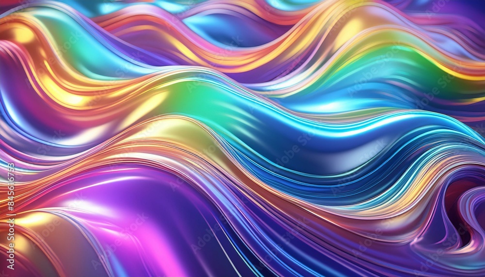 Abstract rainbow neon color wavy holographic background surface Abstract rainbow neon color wavy holographic background surface