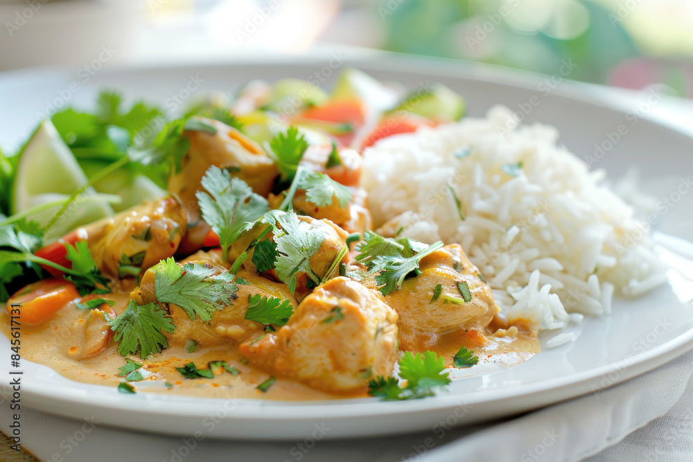 Mauritanian Peanut Sauce with Chicken, Rice, and Steamed Vegetables Mauritanian Peanut Sauce with Chicken, Rice, and Steamed Vegetables