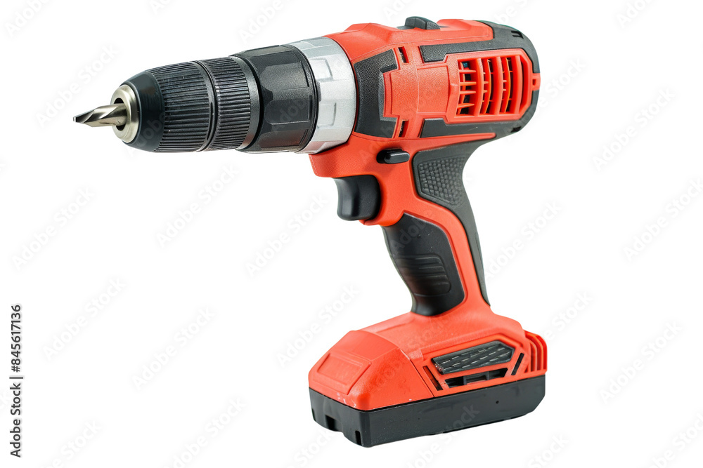 High-quality cordless power drill with an orange and black ergonomic design, ideal for home and industrial use. transparent background. High-quality cordless power drill with an orange and black ergonomic design, ideal for home and industrial use. transparent background.