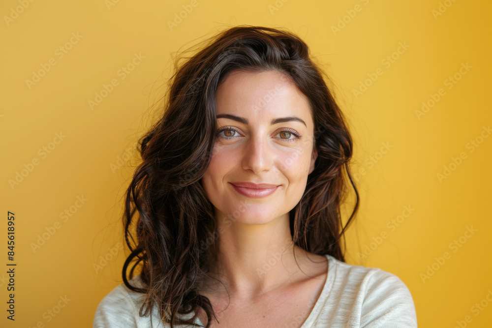 Fototapeta premium A close up portrait of a woman with a subtle smile