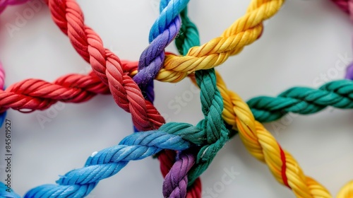 Illustrating the strength in diversity, a rope concept showcases interconnected strands, symbolizing unity and resilience through diverse connections