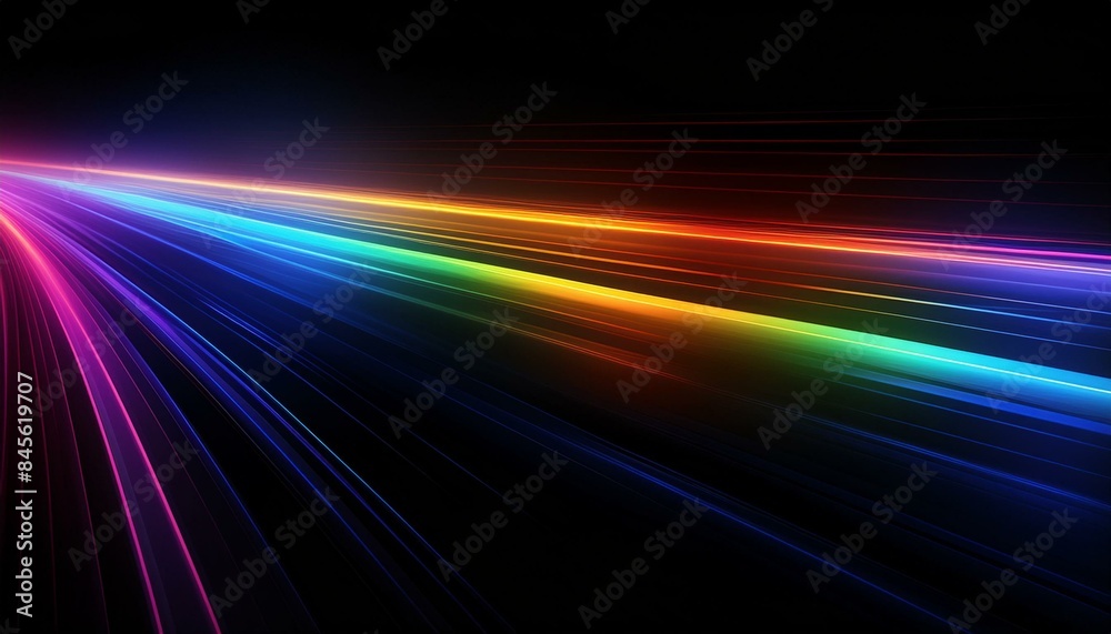 Black background with rainbow flare overlay and copy space for text. Colorful streaks of light, vibrant colors on dark background Black background with rainbow flare overlay and copy space for text. Colorful streaks of light, vibrant colors on dark background