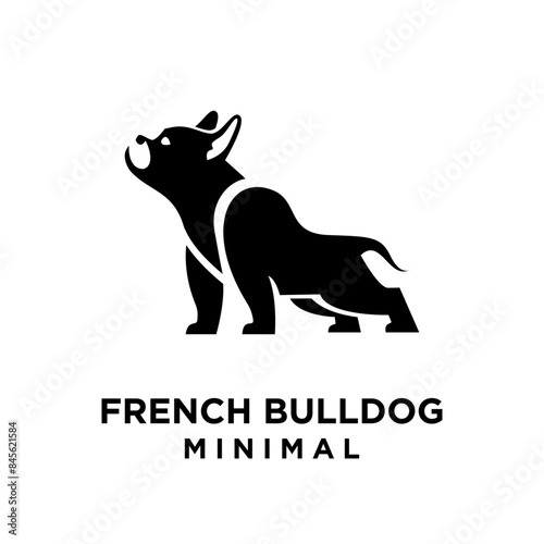 French bulldog Logo icon design illustration template