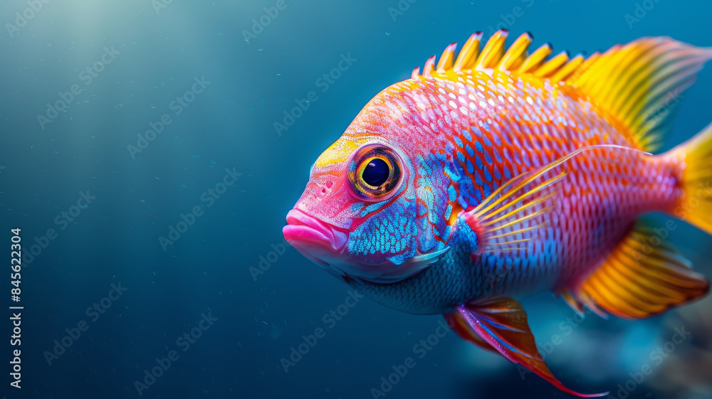 Colorful tropical fish swimming underwater in the ocean. Colorful tropical fish swimming underwater in the ocean.