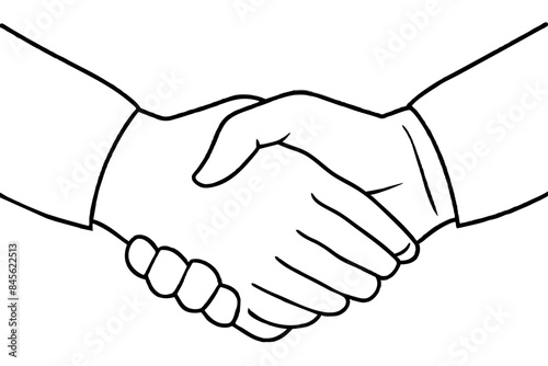 handshake outline vector illustration