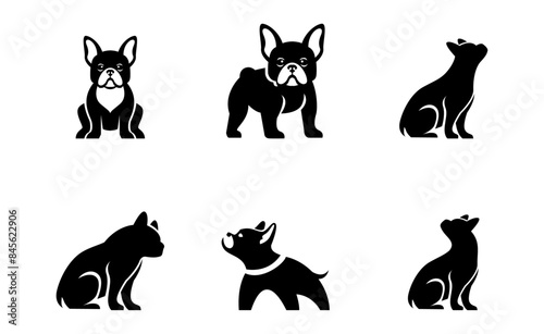 French bulldog Logo icon design illustration template