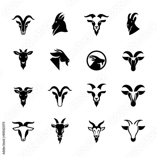 Goat Head logo icon design illustration