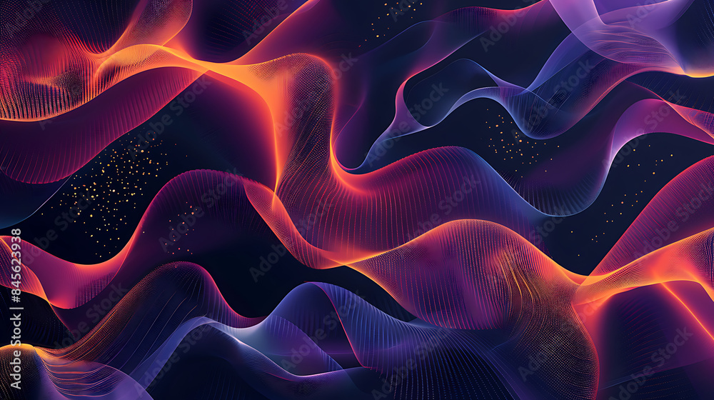 Obraz premium Vibrant Abstract Wave with Blue and Orange Gradient