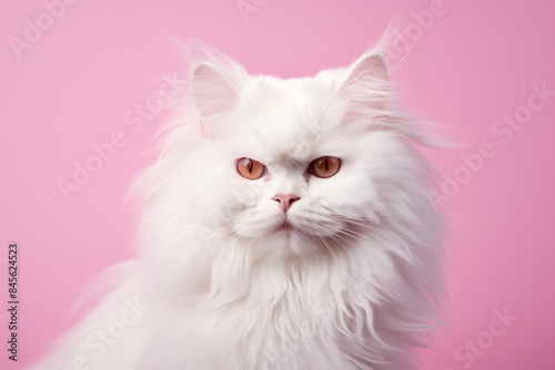 a white cat with long hair © Serghei