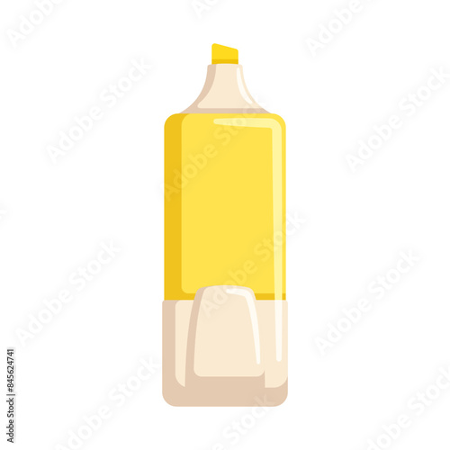Cute kawaii marker pen or highlighter. School stationery and office supplies. Cartoon flat clipart