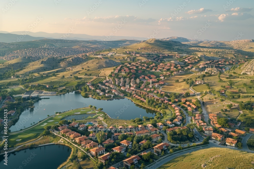 Fototapeta premium background of a beautiful area from a bird's eye view.