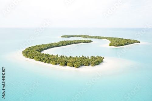 Aerial View of a Secluded Tropical Island