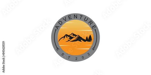 Mountain and adventure logo design vector with illustration premium concept idea